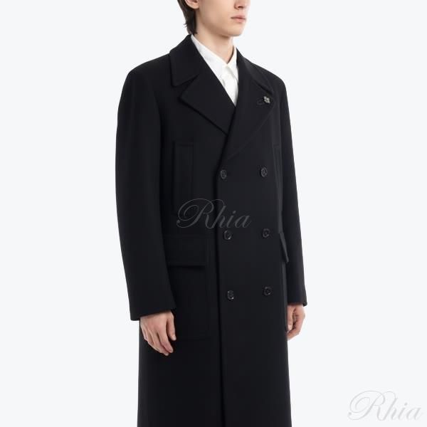 라르디니 포켓 디테일 울 더블 롱 코트 AA23608 CN65602 999 - Rvr Lardini
