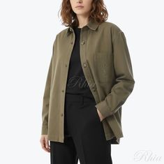 생로랑 코튼 리넨 개버딘 카산드레 오버셔츠 852696 Y253W 2669 썸네일 1