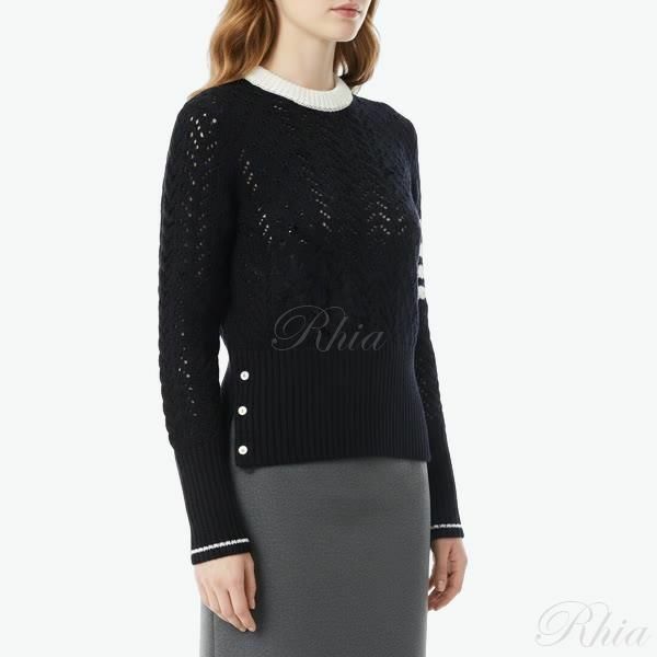 톰브라운 케이블 포인텔 스티치 클래식 풀오버 FKA508A Y1024 415 - Thom Browne