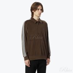 니들스 25FW 사이드 라인 풀오버 셔츠 C PE 벨루어 브라운 RW338 썸네일 1