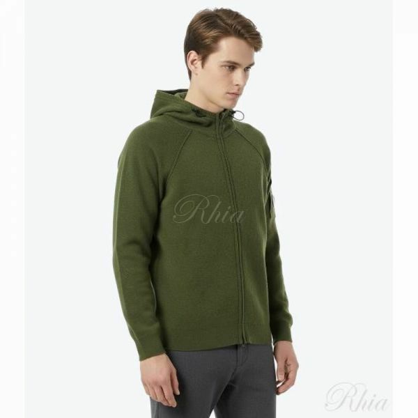 CP컴퍼니 램스울 집 후디 가디건 19CMKN057A 110149A 652 짚 - CP company