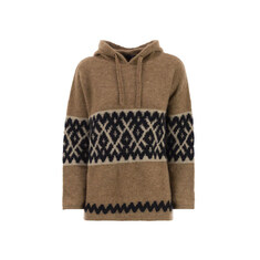 막스마라 25FW IVAN 모헤어 블렌드 자카드 니트 후드티 브라운 2529366193 005 썸네일 1