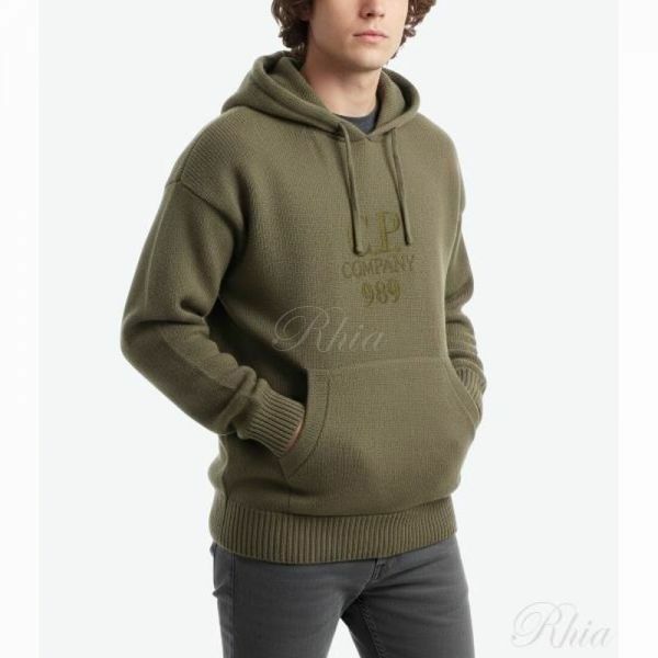 CP컴퍼니 램스울 Grs 박시 후드 니트 17CMKN145A 110149A 359 - CP company