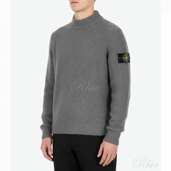 스톤아일랜드 522B6 질롱 울 모크넥 니트 루즈 핏 7915522B6 V0M67 루즈핏 - Stone Island