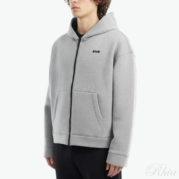 MSGM 마이크로 로고 비스코스 후드 집업 3940MH24 257612 97 - MSGM