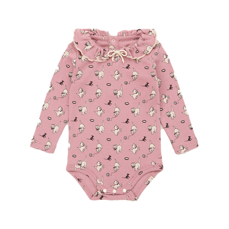 키즈 캣마우스 패턴 패티 온지 바디슈트 앤틱로즈 B3134W25 0A1 - MISHA & PUFF
