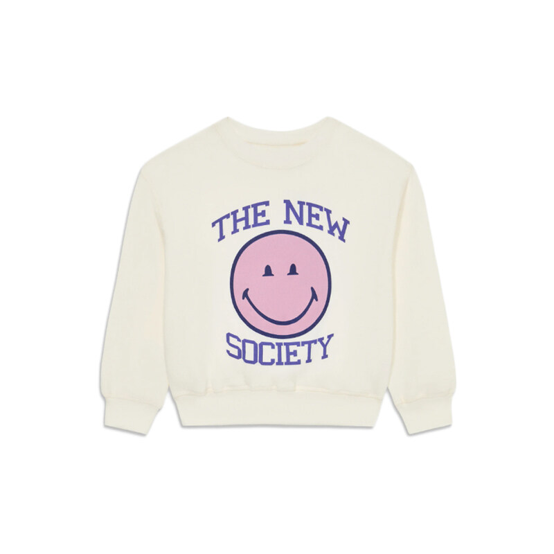 키즈 스마일 프린팅 맨투맨 화이트 SMILEY S MOON.WH - The New Society