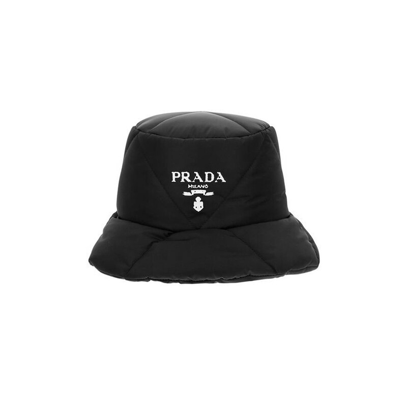 프라다 25FW 로고 프린팅 퀄팅 버킷햇 블랙 2HC252 2DV4 F0002 - Prada
