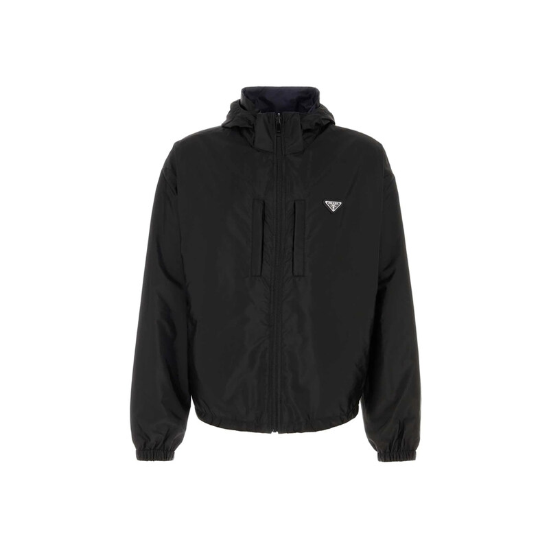 프라다 25FW 삼각 로고 리버서블 후드 자켓 블랙네이비 SGC603 1WQ9 F0D9M - Prada