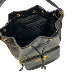 프라다 25FW 세치엘로 금장로고 비텔로 버킷백 블랙 1BH038 2C35 F0002 썸네일 3