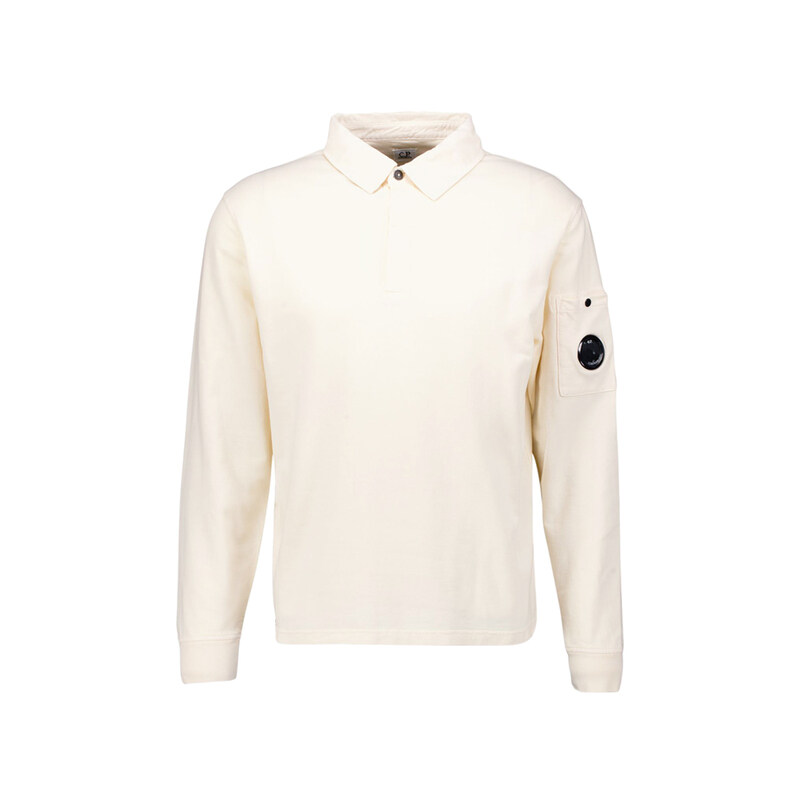 CP컴퍼니 25FW 렌즈 와펜 라이트 폴로 긴팔 티셔츠 화이트 19CMSS100A 002246G 103 - CP company