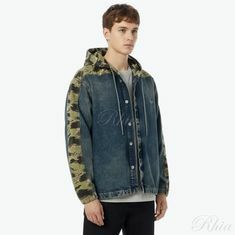 디젤 카모플라주 데님 자켓 A18285 0CMBY E2531 썸네일 1