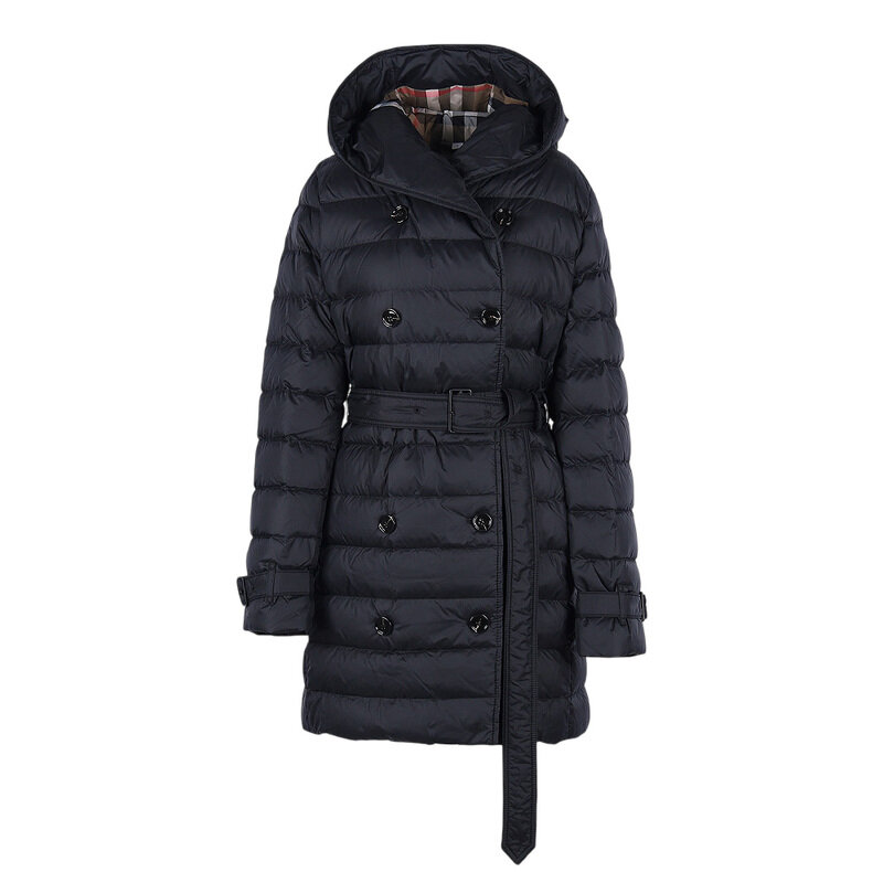 버버리 위틀리 벨티드 후드 하프 패딩 블랙 80911121/81052111 - Burberry