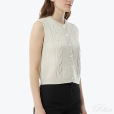 아페쎄 알리슨 슬리브리스 스웨터 WOASG F22334 AAD 조끼 썸네일 1