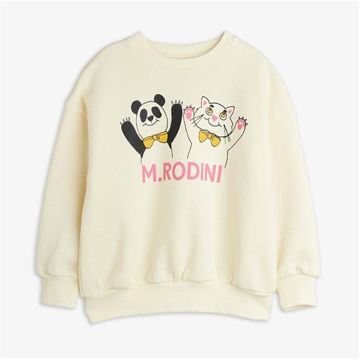 미니로디니 판다와 고양이 맨투맨 2572013611 White - Mini Rodini