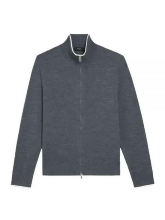 띠어리 집업 니트 N07817070NF PESTLE MELANGE WHITE DOM - Theory