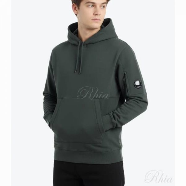 CP컴퍼니 다이애그널 레이즈드 플리스 후드 렌즈 스웨트셔츠 19CMSS714A 005086W 978 - CP company