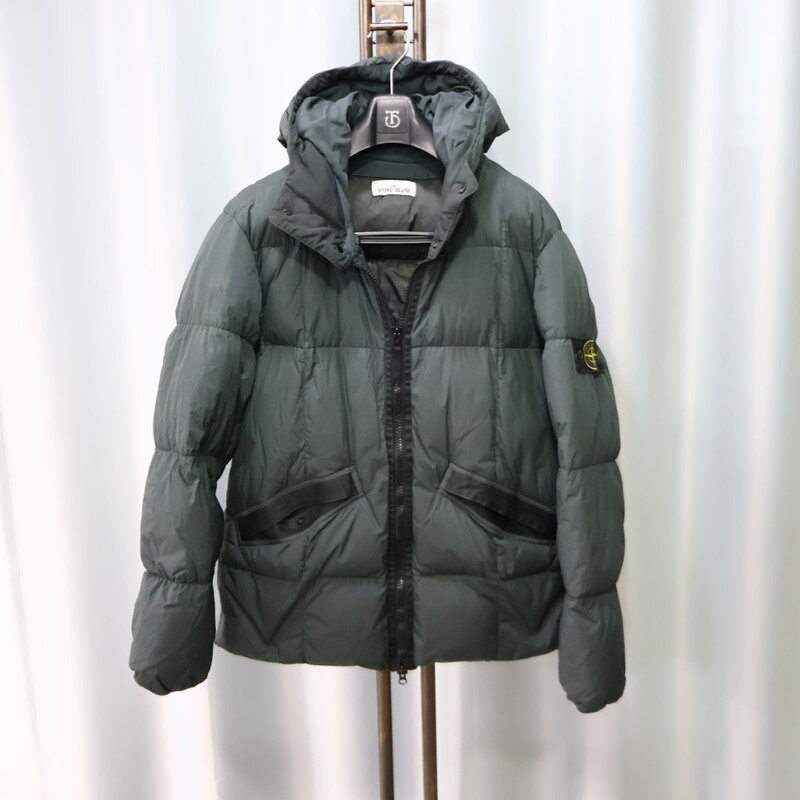 스톤 아일랜드 [디에이치럭스] 스톤아일랜드 크링클랩스 카키 패딩 점퍼 XL/105 남성 패딩 - Stone Island