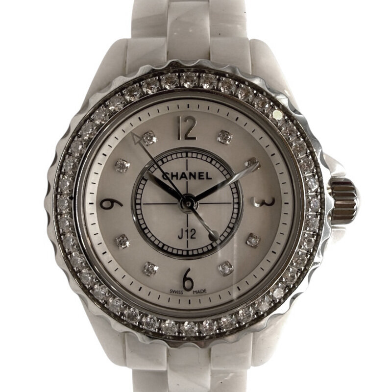 샤넬 J12 다이아 베젤 인디케이터 마더오브펄 세라믹 워치 29mm H2572 여성 시계 - Chanel