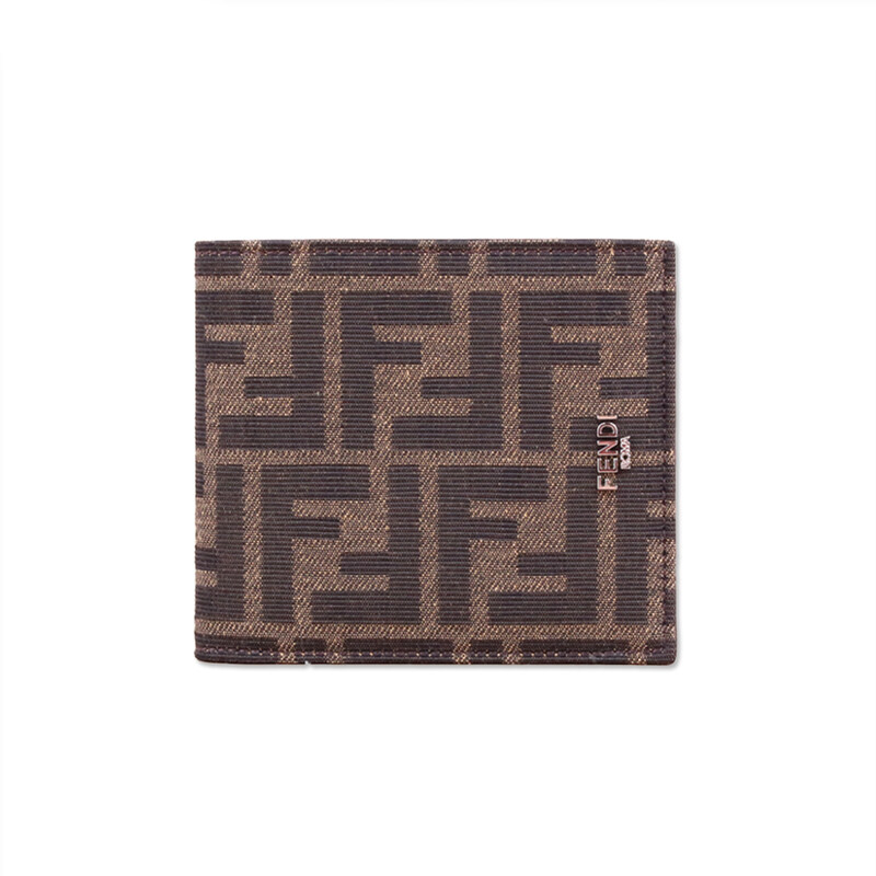 펜디 FF 자카드 남성 반지갑 브라운 7M0169 ALWK F0L3T - Fendi