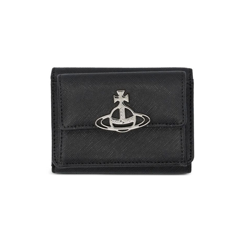 26SS ORB 로고 스몰 플랩 펄스 반지갑 블랙 5115002UW L001N N401 - Vivienne Westwood