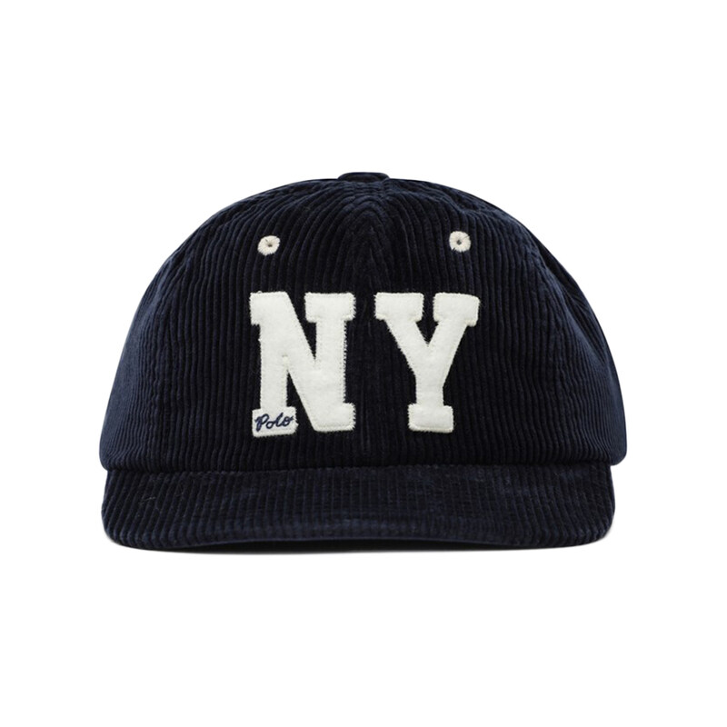 25FW NY 패치 코듀로이 어센틱 볼캡 네이비 710979197 001 - Polo Ralph Lauren