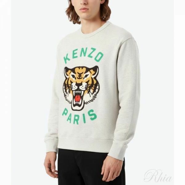 겐조 럭키 타이거 젠더리스 맨투맨 FE6 8SW106 4MF 93A - Kenzo