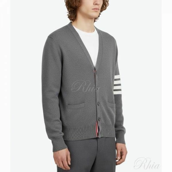 톰브라운 26SS 코튼 밀라노 스티치 4 바 브이넥 가디건 MKC171A 00219 035 - Thom Browne