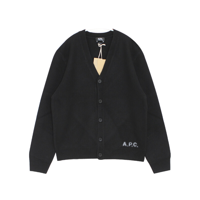 아페세 로고 케니 브이넥 남성 가디건 WVBDK H22305 LZZ - A.P.C.