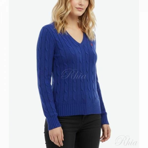 폴로랄프로렌 포니로고 자수 피마코튼 브이넥 니트 211971870008 - Polo Ralph Lauren