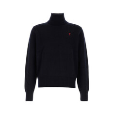 아미 25FW 하트 로고 터틀넥 니트 블랙 HKS827 001 009 썸네일 1