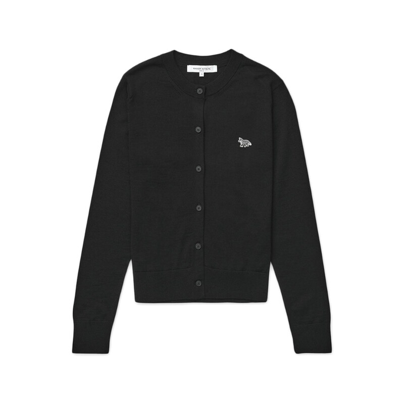 메종키츠네 25FW 여성 베이비 폭스 패치 가디건 블랙 MW00507KT1036 P199 - Maison Kitsune