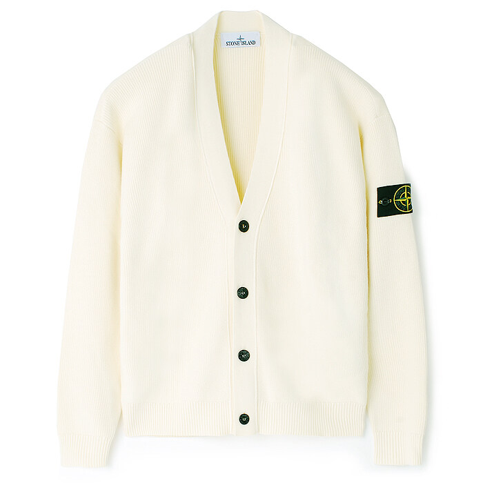 26SS 스톤 코튼 브이넥 가디건 아이보리 L1S155100009 S00D8 V0093 - Stone Island