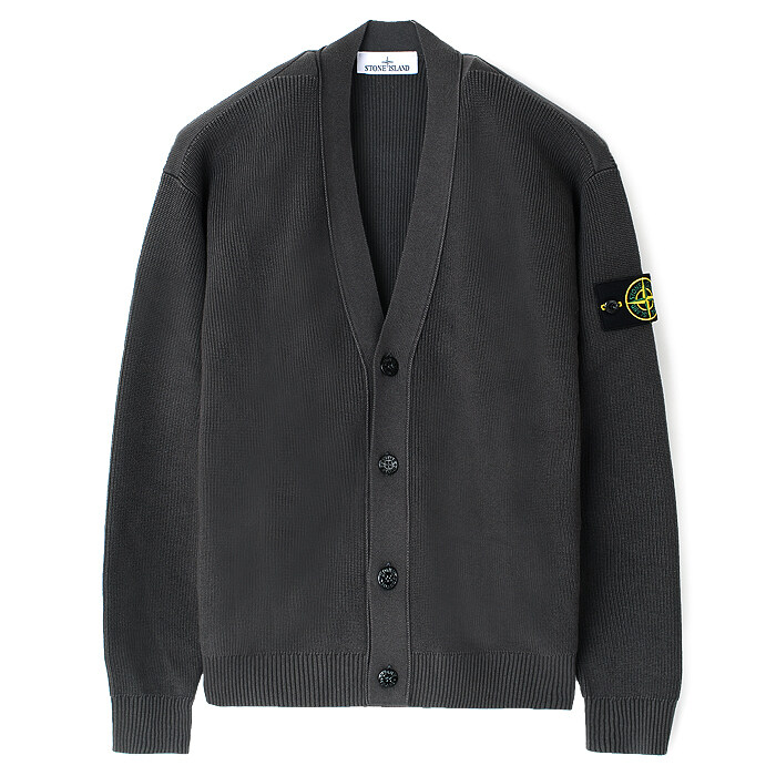 26SS 스톤 코튼 브이넥 가디건 차콜 L1S155100009 S00D8 V0065 - Stone Island