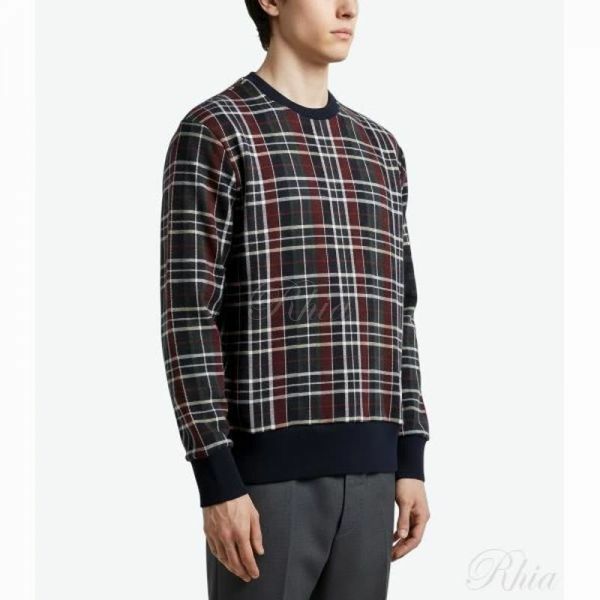 톰브라운 4바 스트라이프 자카드 크루넥 코튼 스웻셔츠 MJT500A J0180 996 - Thom Browne