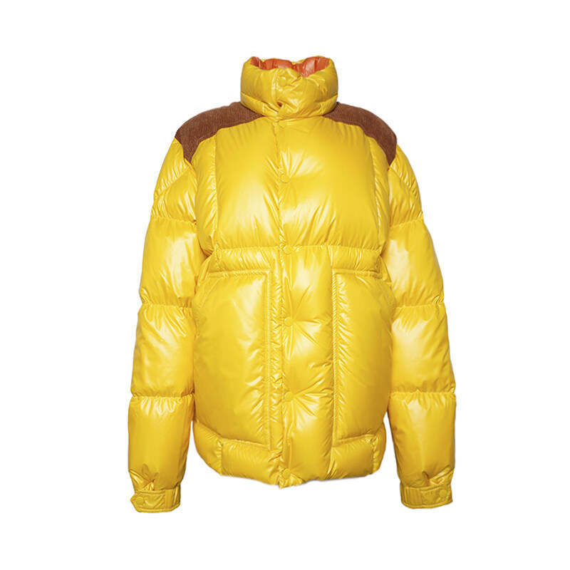 (110) 옐로우 폴리에스터 & 구스다운 로고 패치 아인 남성 패딩 1A00127 595ZJ 109 - Moncler