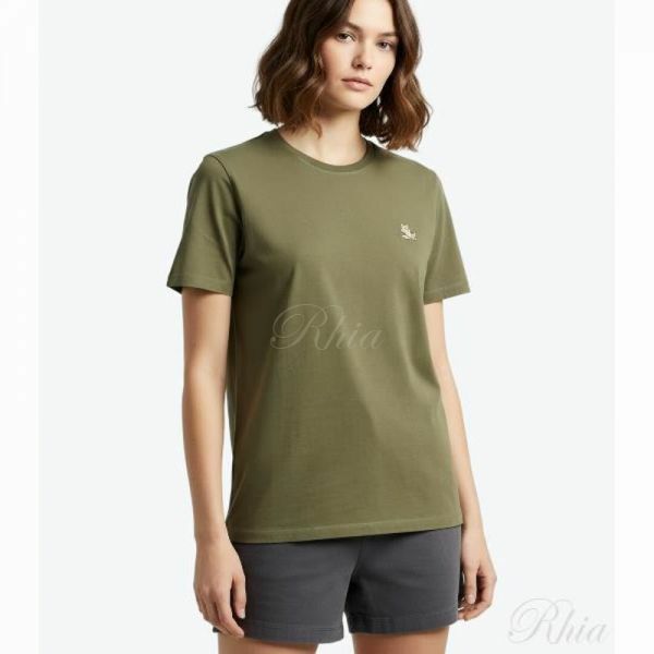 메종키츠네 칠랙스 폭스 패치 레귤러 티셔츠 LM00110KJ0008 P384 칠렉스 - Maison Kitsune