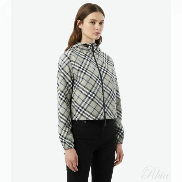 버버리 크롭 리버서블 체크 자켓 8105824 리버시블 재킷 - Burberry