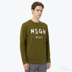 MSGM 브러쉬드 로고 긴팔 티셔츠 3940MM511 257798 38 썸네일 1