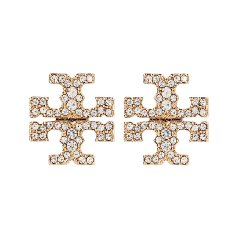 26SS 키라 페이브 스터드 이어링 골드/크리스탈 158535 783 - Tory Burch