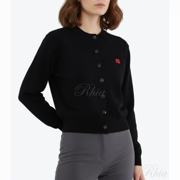 겐조 보크 플라워 패치 울 가디건 FE62CA476 3LB 99J - Kenzo