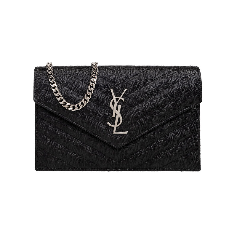 생로랑 26SS 은장 모노그램 마틀라세 체인백 블랙 742920 BOW02 1000 - Saint Laurent