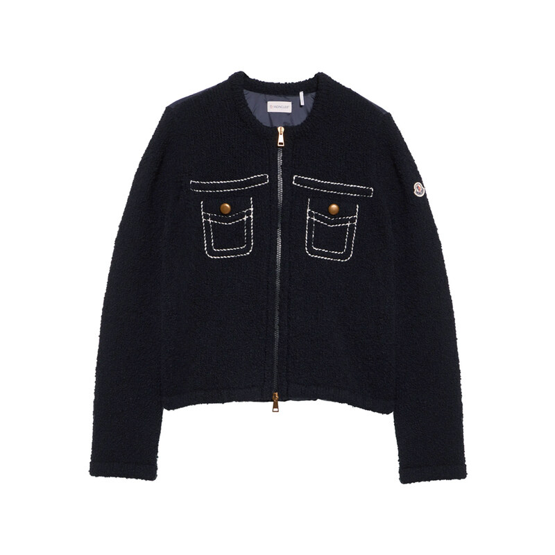 몽클레어 25FW 로고 패치 믹스 경량 패딩자켓 네이비 9B000 05 M7104 742 - Moncler