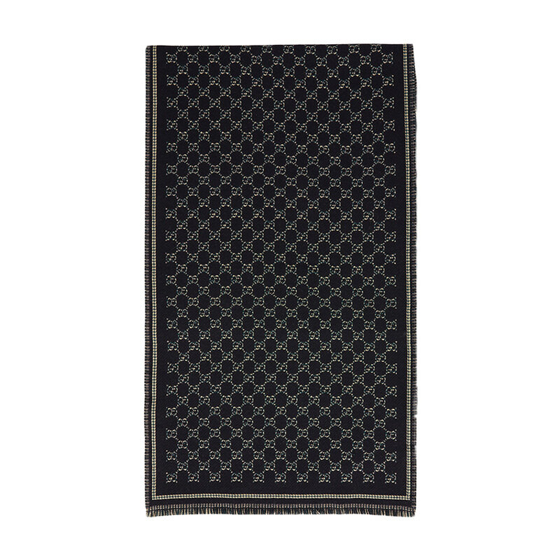 구찌 25FW GG 자카드 울 머플러 블랙다크그린 836264 4G386 1066 - Gucci