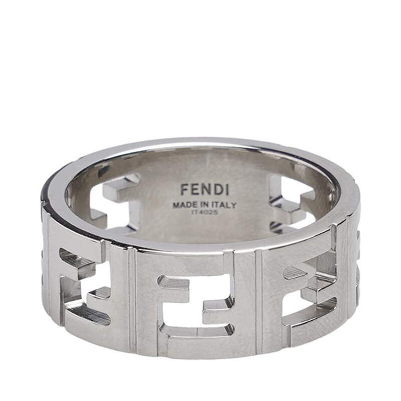 (25호) 실버 스틸 FF 로고 모티프 남성 반지 7AJ591 - Fendi