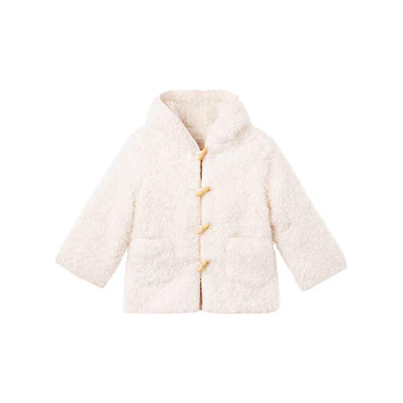 키즈 디미아 후드 더플 코트 크림 25F_C0265 CREAM - Louise Misha