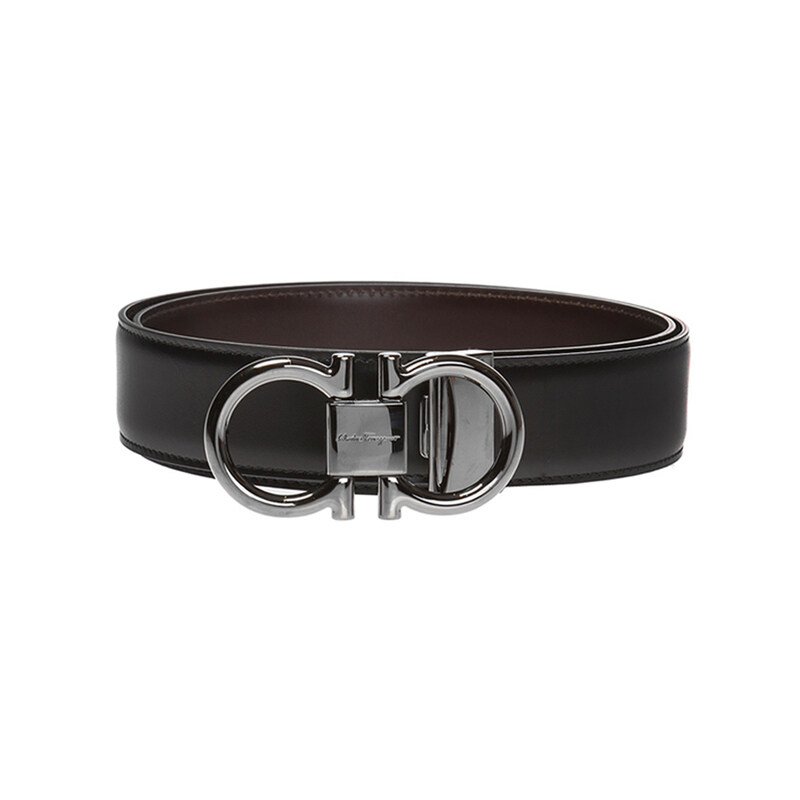 26SS 더블 간치니 양면 유광 벨트 블랙/브라운 67-9938 0694531 - Salvatore Ferragamo