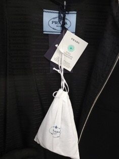 [미다스] 프라다 캐시고라 벨트 후드 코트 블랙 P629PK 44 새상품 썸네일 5