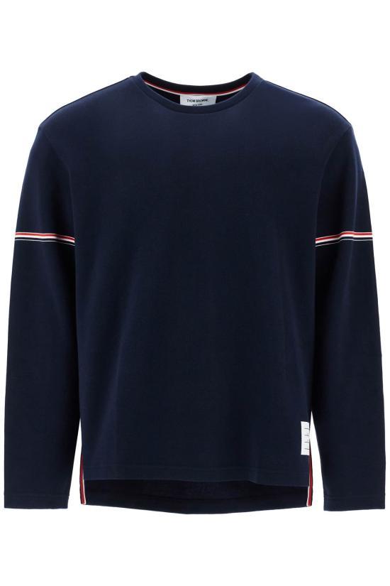 25SS 톰브라운 긴팔 티셔츠 MJS281AJ0199415 NAVY DOM - Thom Browne