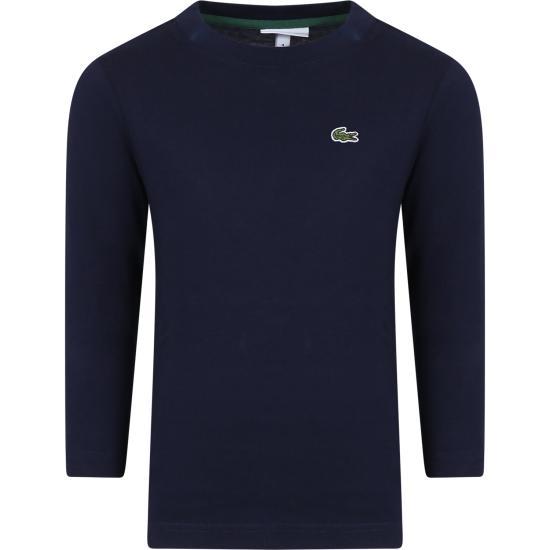 25FW 라코스테   주니어 베이직 긴팔 티셔츠 TJ1123 166 BLUE BPG - Lacoste
